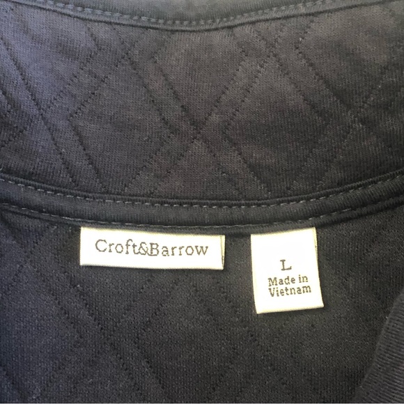 NEW! CROFT & BARROW Women’s Navy Mock Neck Sleeveless Full Zip Vest Sz L - Picture 6 of 13